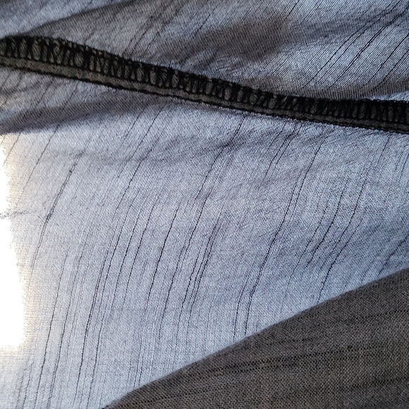 Maurices semi sheer gray button down top with crinkle sleeves - Picture 5 of 12